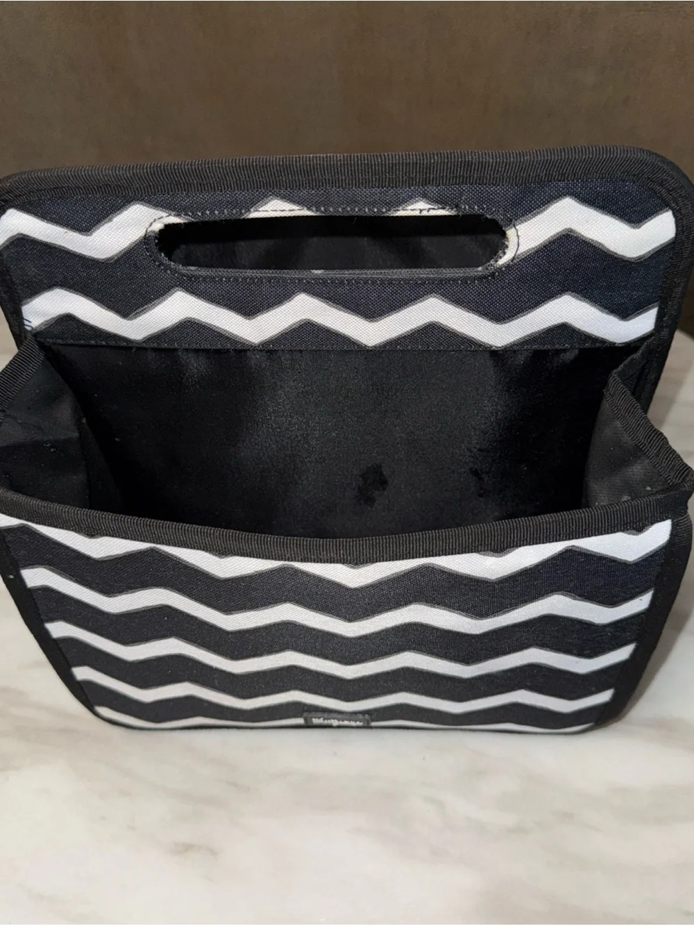 Thirty one black white chevron double sided carry all tote